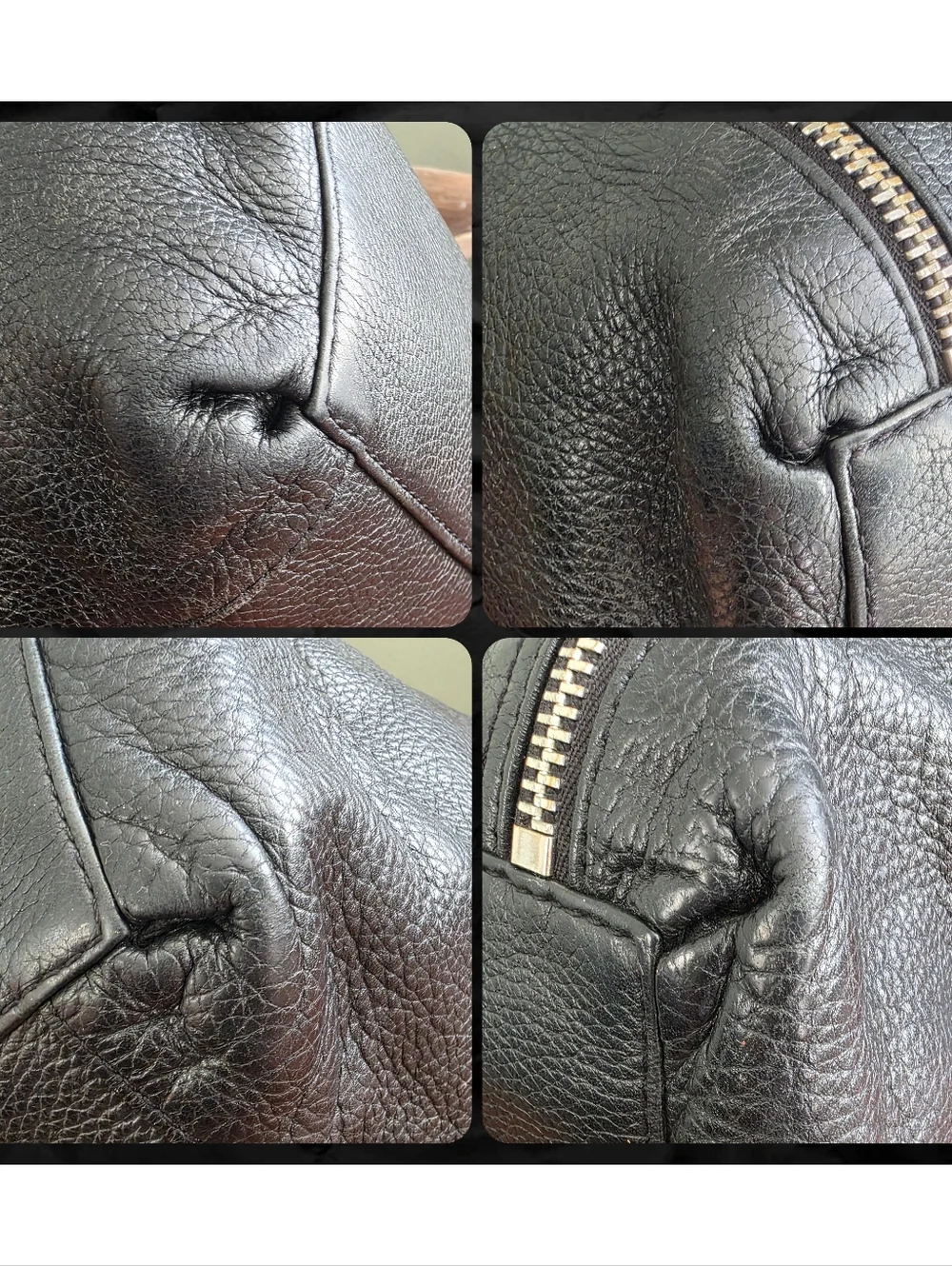 Michael Kors Zipper Tote Bag Black Pebbled Leather Bag - Picture 11 of 16